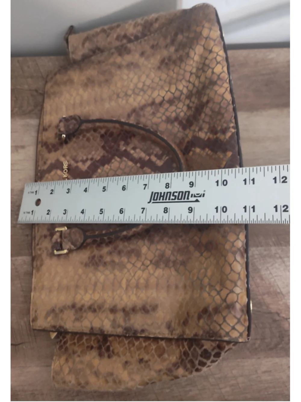 Women's Michael Kors Snakeskin Print Satchel Bag, One Size, Brown/Tan